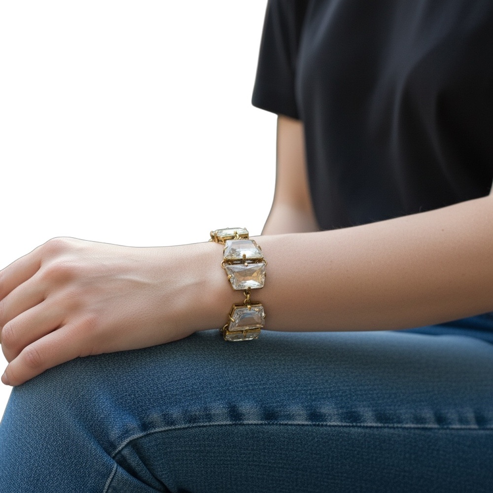 J. Crew Bronze and Glass Vintage Bracelet